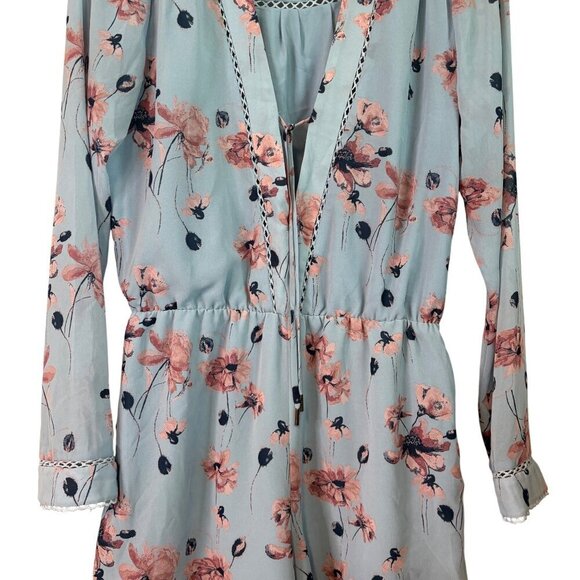 House of Harlow x Revolve Mila Floral Long Sleeve Feminine Romper Size Medium - Picture 9 of 15
